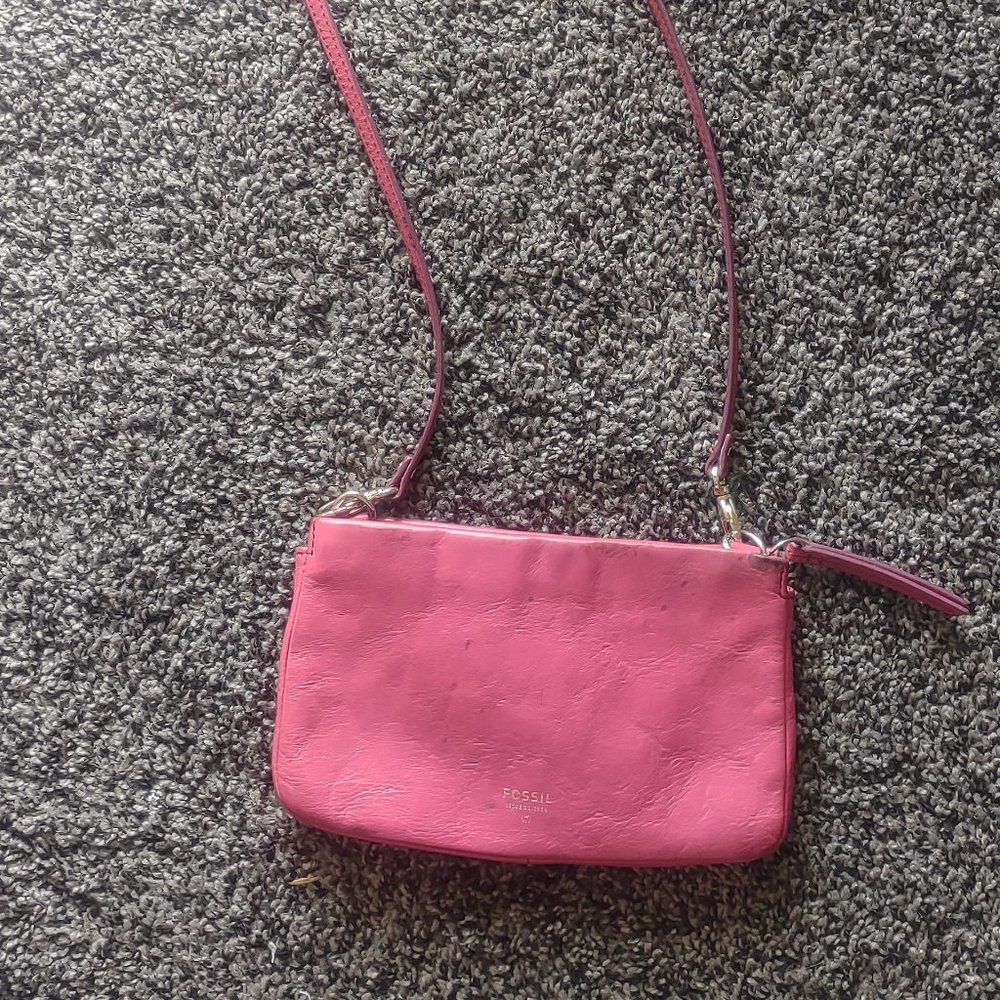 Fossil Piper Mini Crossbody Clutch, Hot Pink